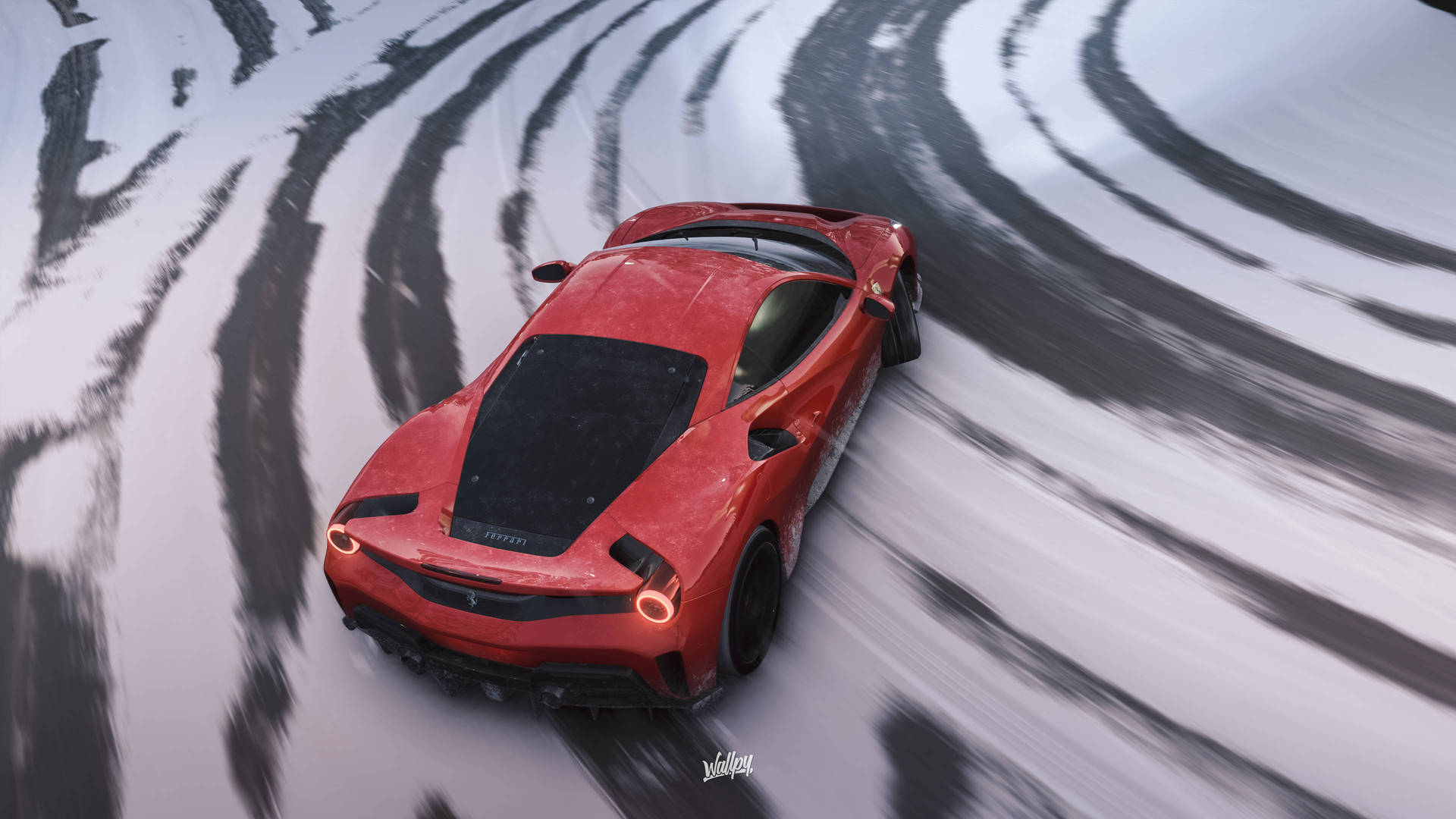 Red Ferrari In Forza 4 Game Background