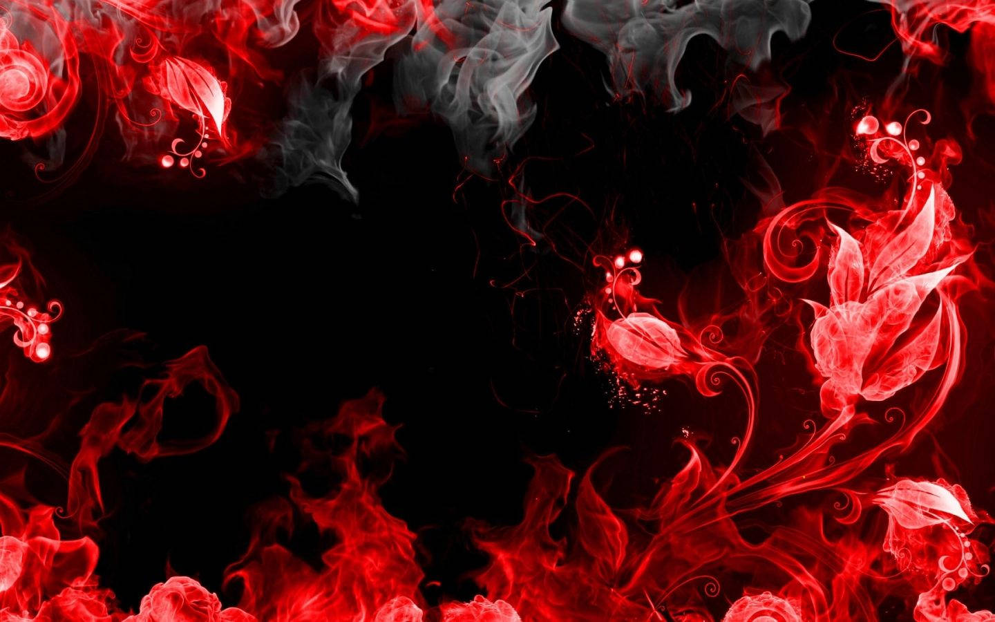 Red Fiery Flowers Background