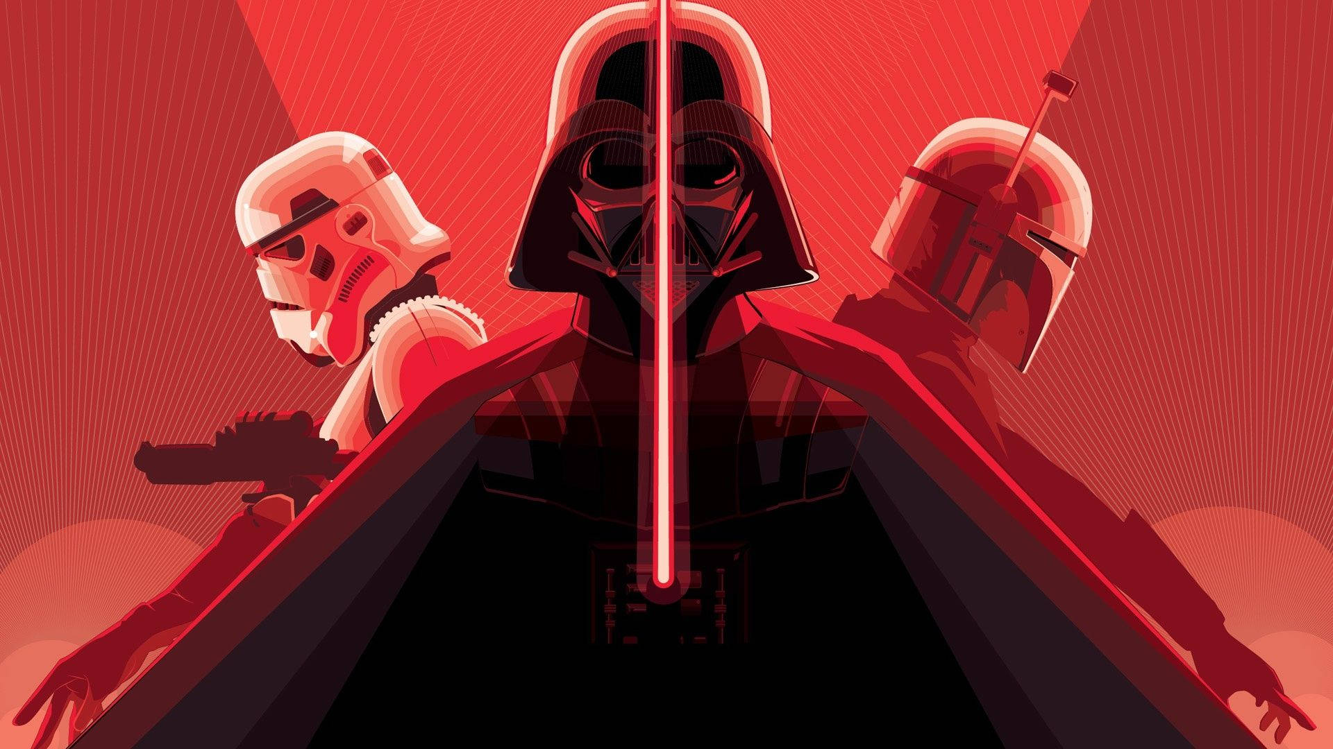 Red Filter On Star Wars Background