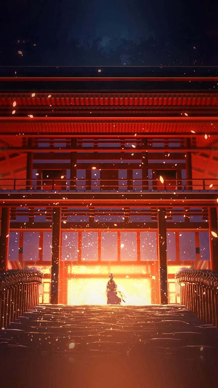 Red Fire Anime Aesthetic Background