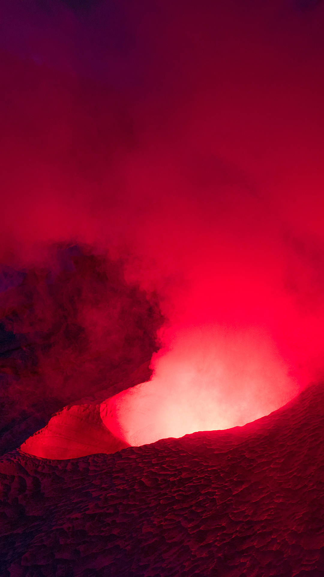 Red Fire In A Cave Background