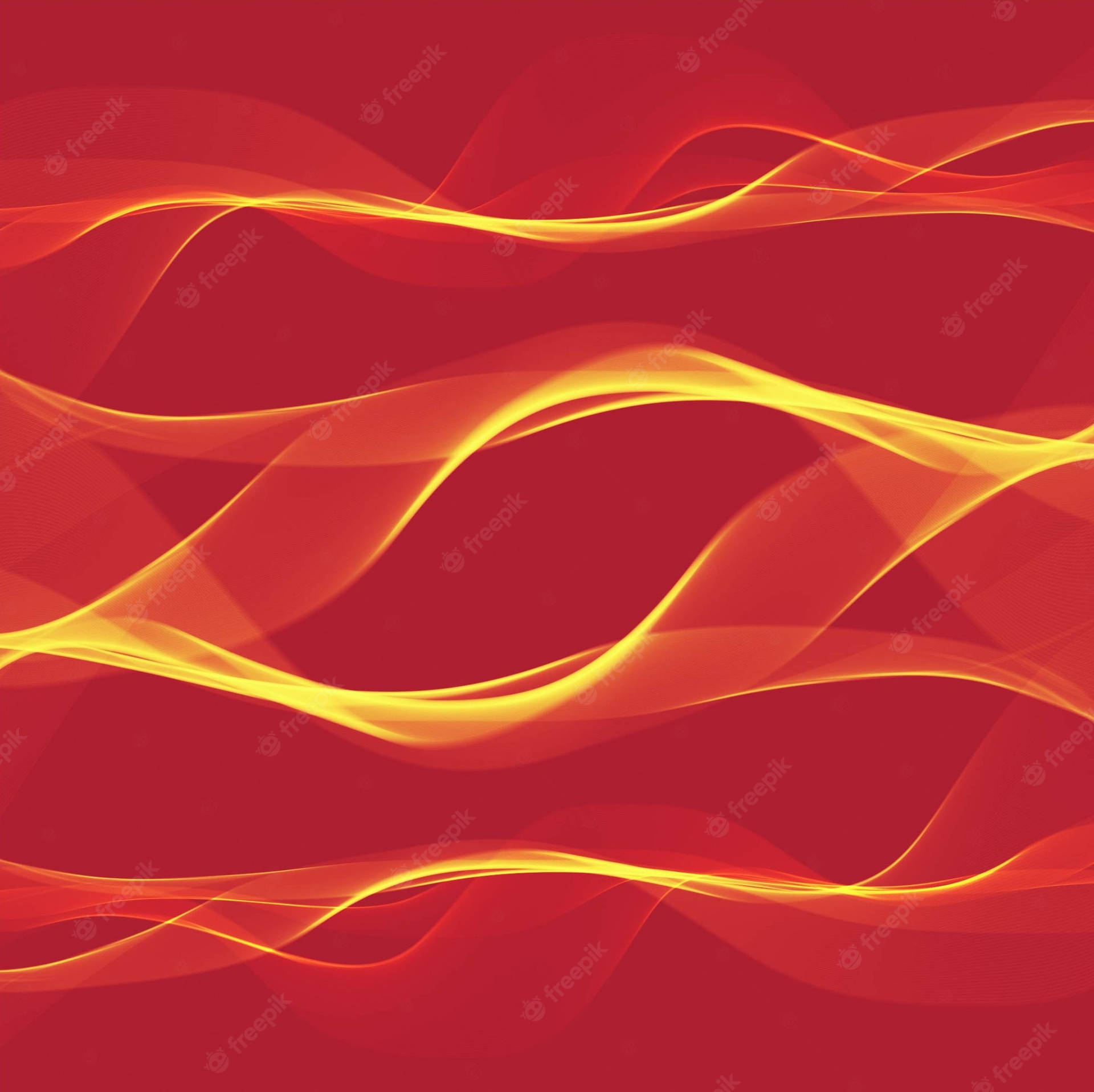 Red Fire Ocean Waves