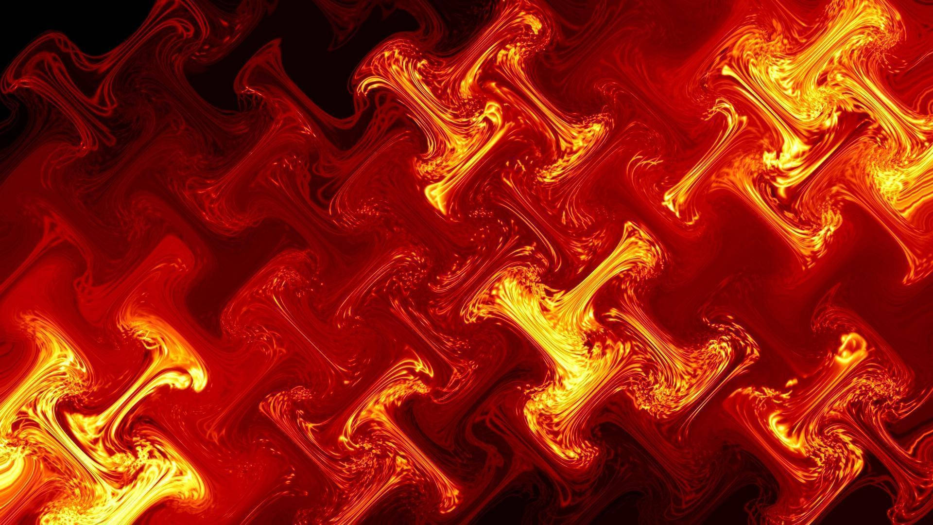 Red Fire With Swastika Patterns Background