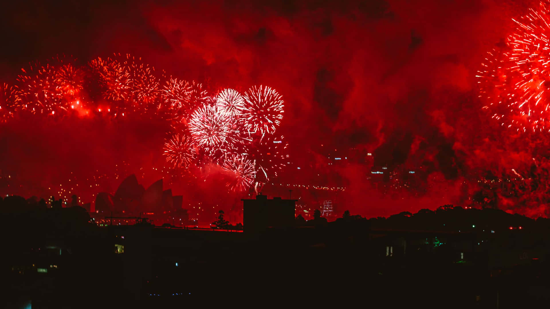 Red Fireworks Pc Background
