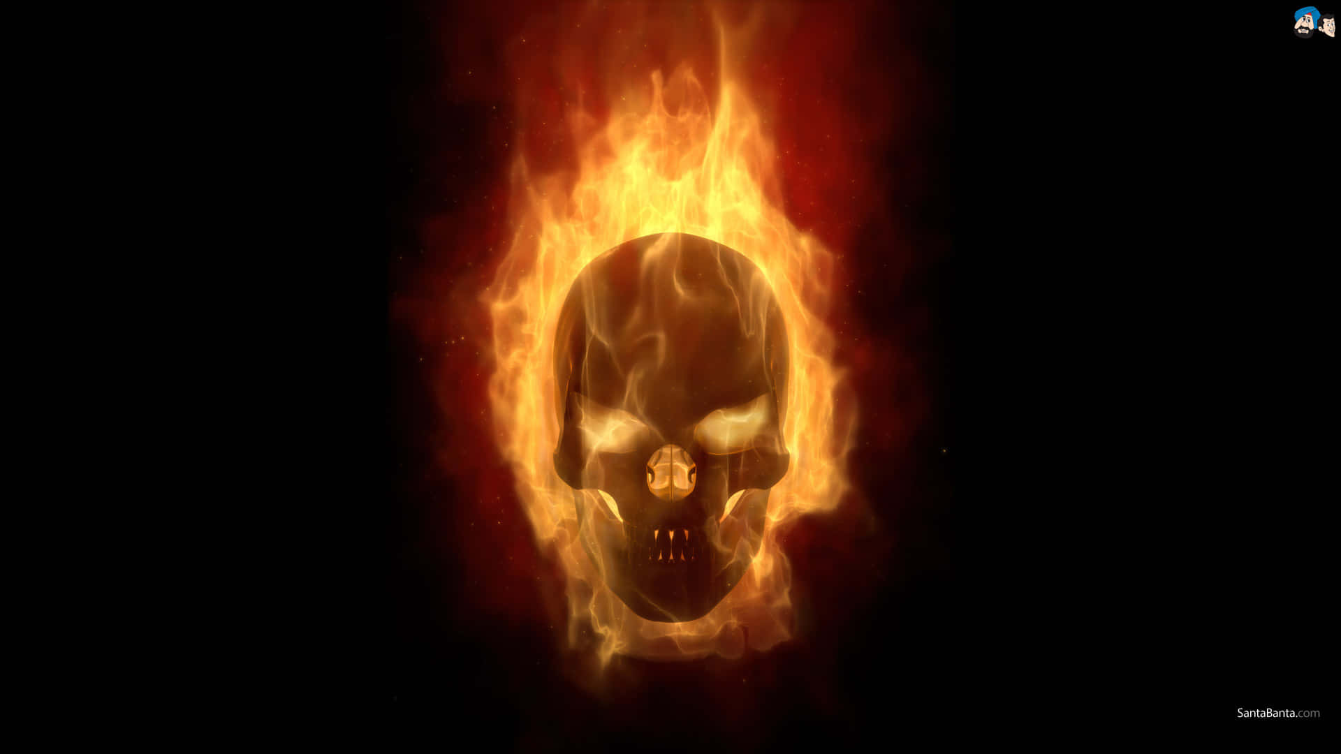 Red Flame Skull - A Mesmerizing Display Of Empowerment Background