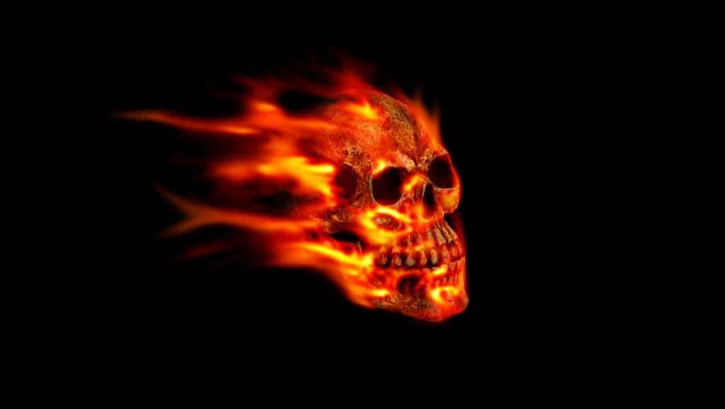 Red Flame Skull, A Symbol Of Unsullied Strength Background