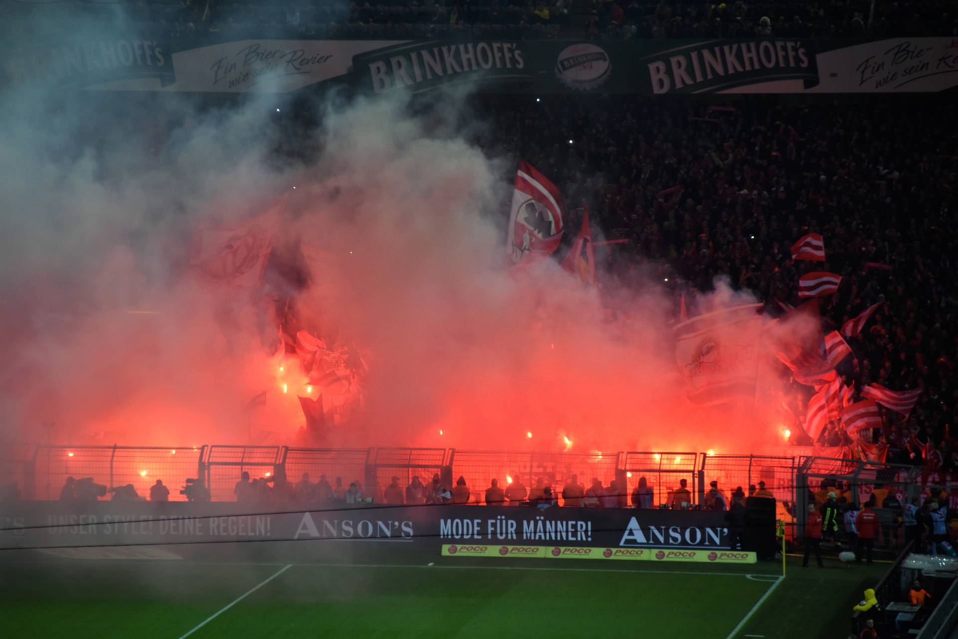 Red Flares Borussia Dortmund Match Background