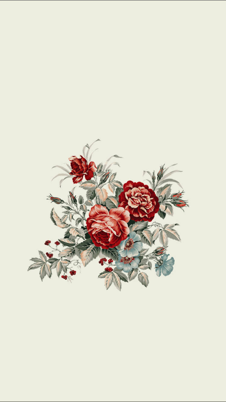 Red Flowers Aesthetic Artwork