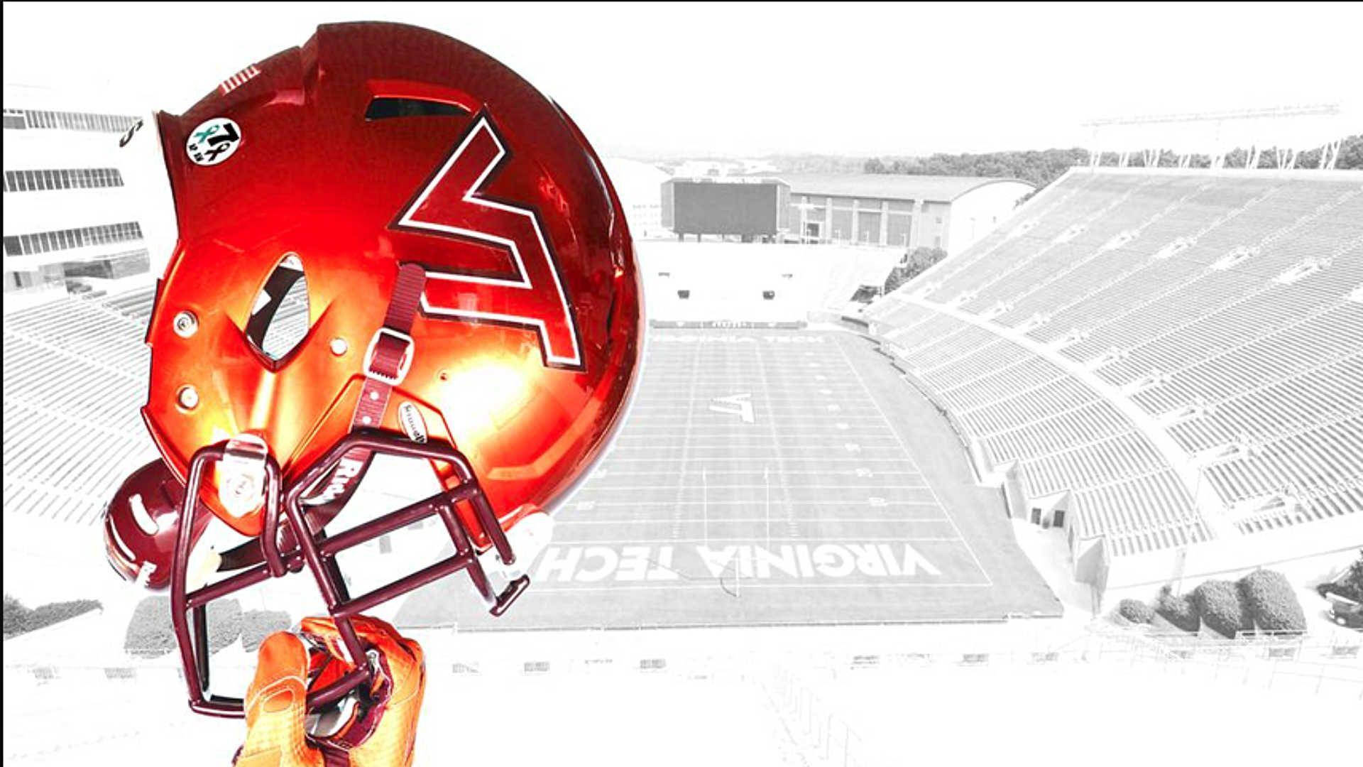 Red Football Helmet Virginia Tech Background