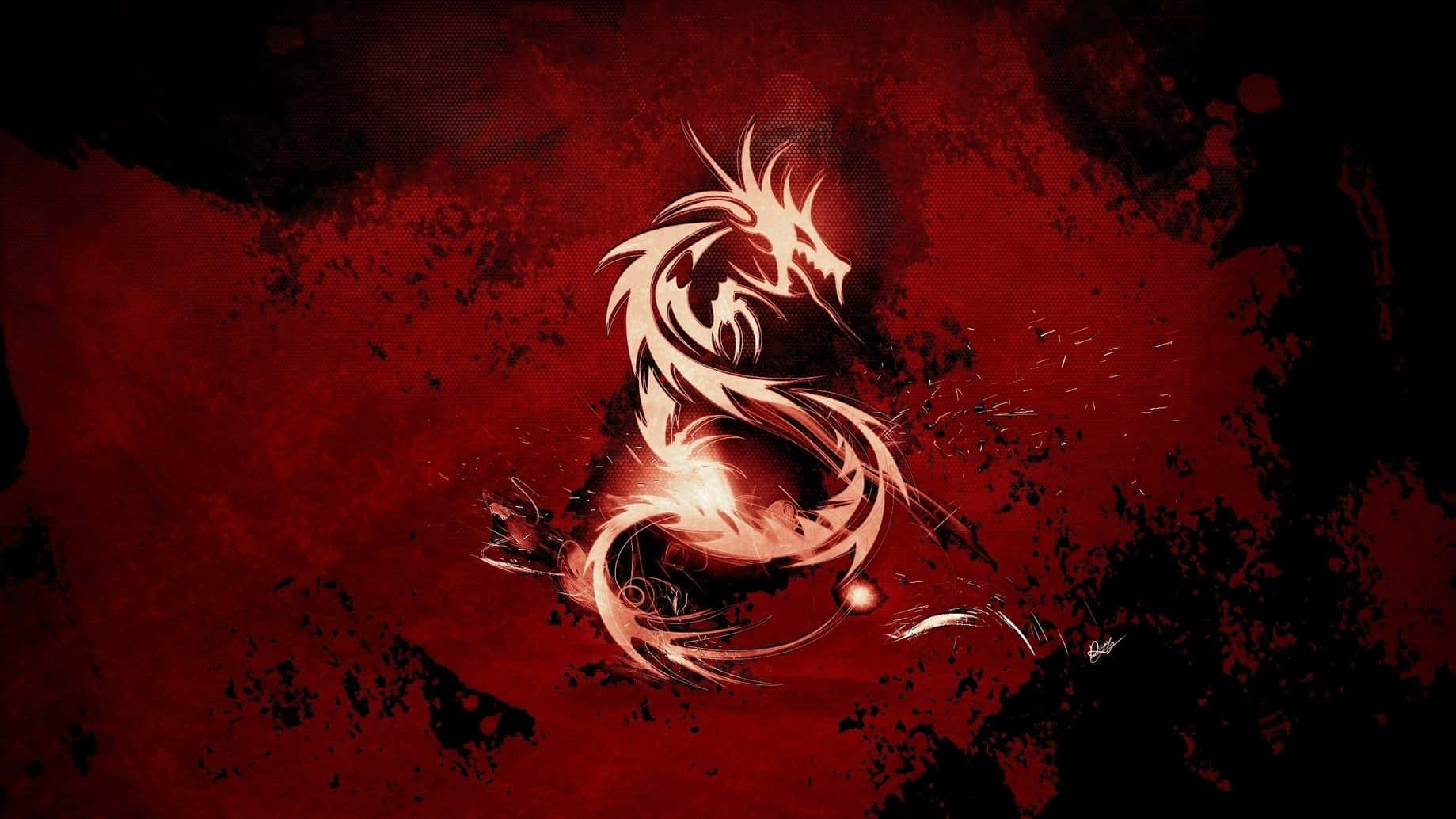 Red Gaming Dragon Background