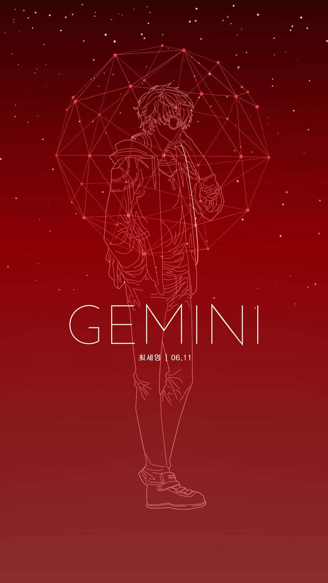 Red Gemini Astrology Iphone Background
