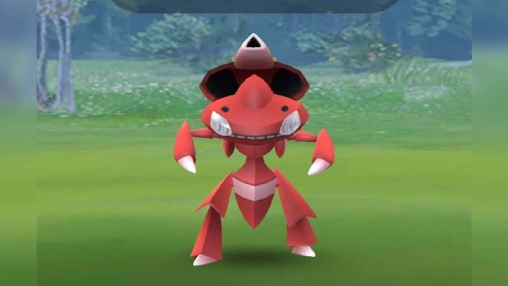 Red Genesect In Pokemon Go Background
