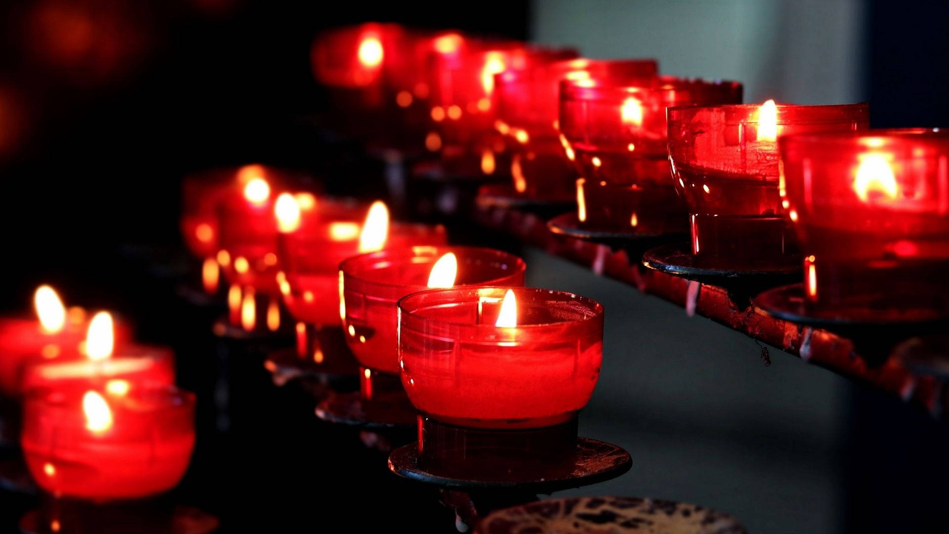 Red Glowing Candles Background