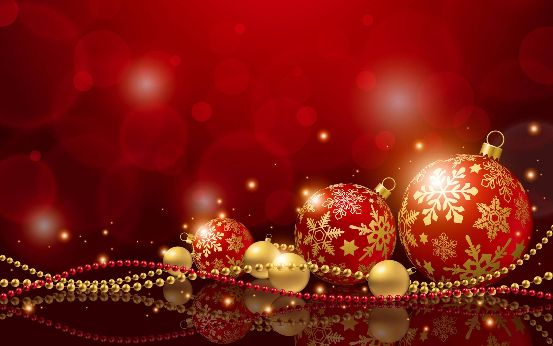 Red Gold Holiday Balls Background