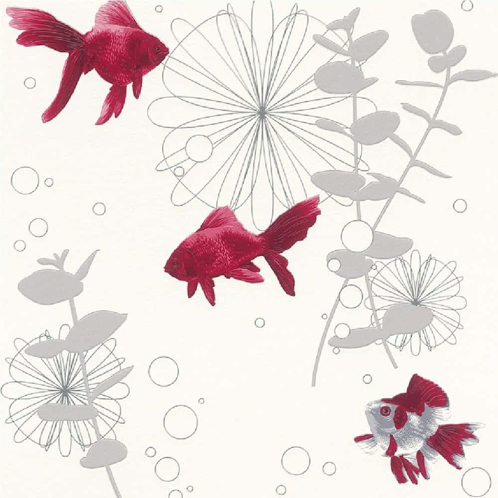 Red Goldfish Artistic Illustration Background