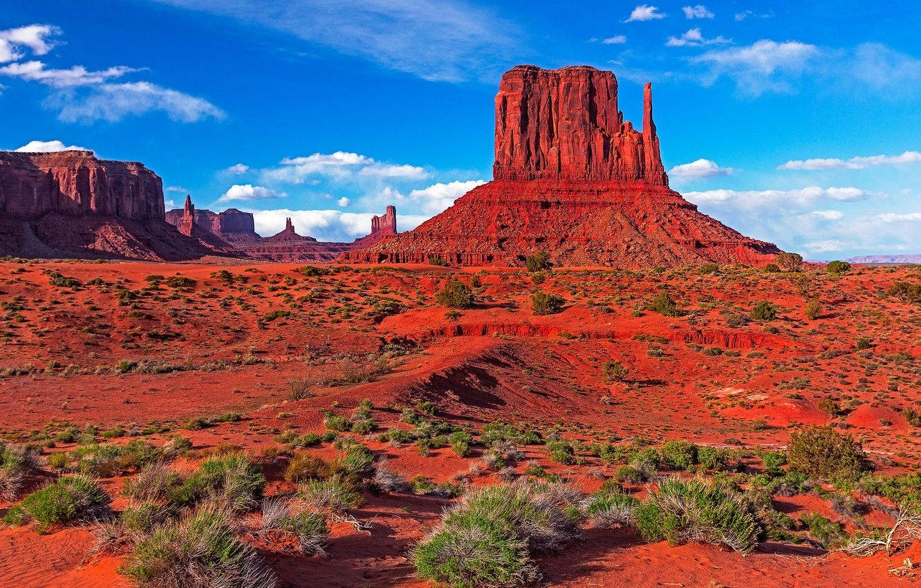 Red Grounds At Monument Valley Background