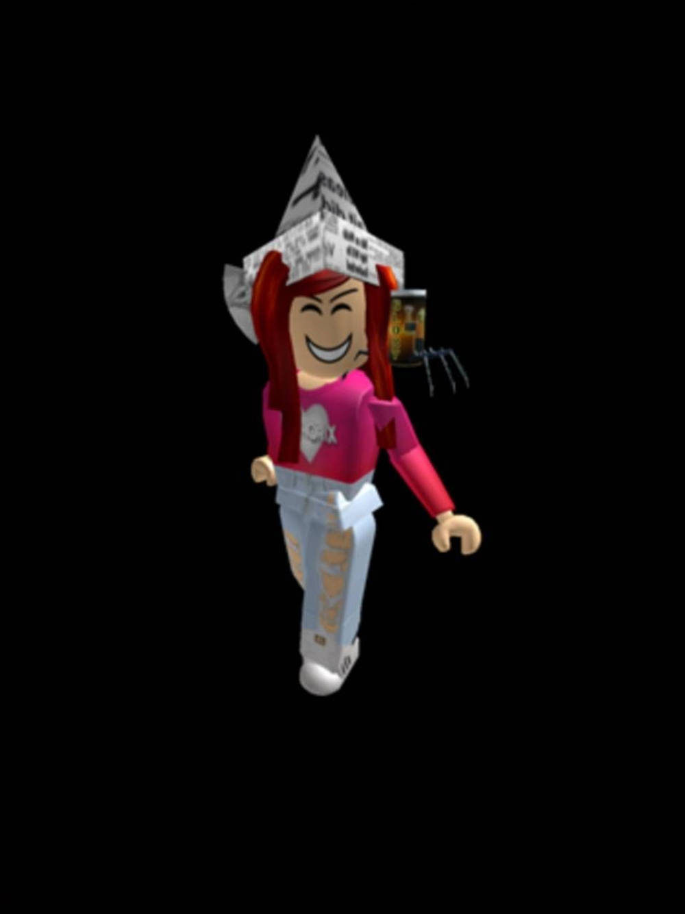 Red Hair Cute Roblox Girl Background