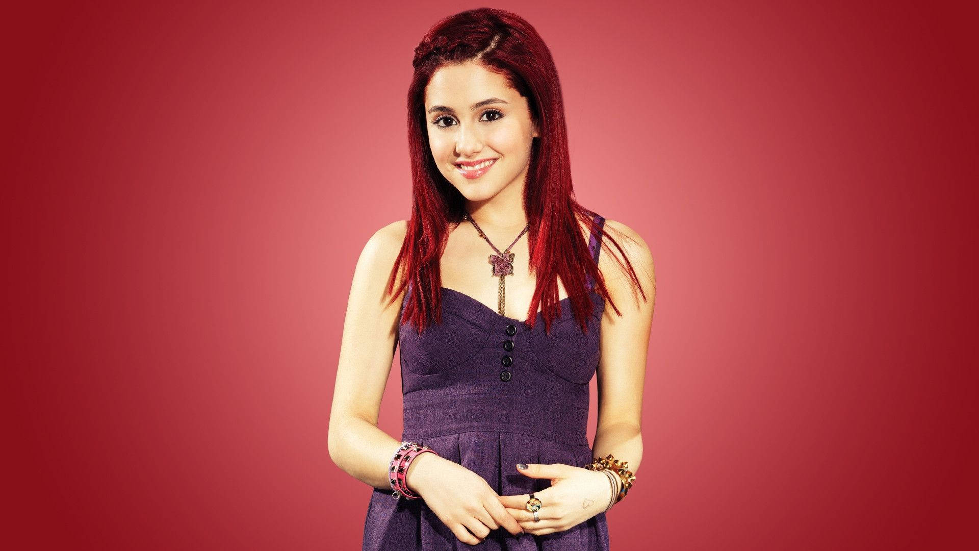 Red Haired Ariana Grande Background