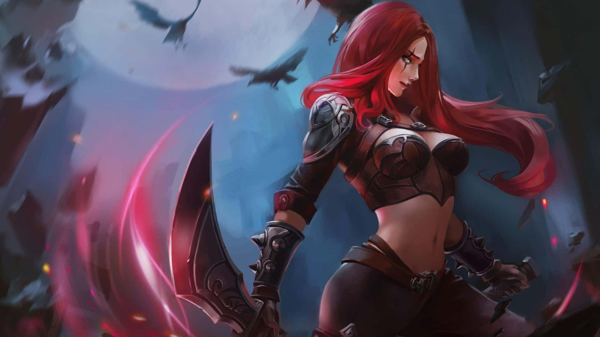 Red Haired Assassin Katarina Fan Art Background