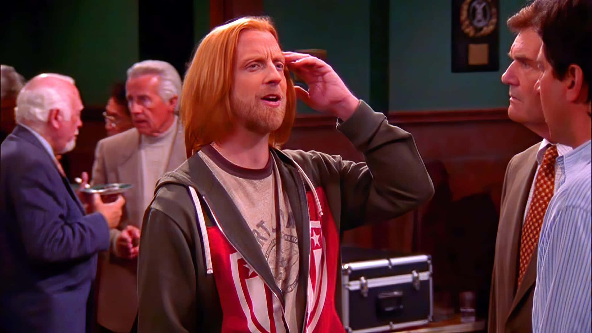 Red Haired Manin Conversation Background