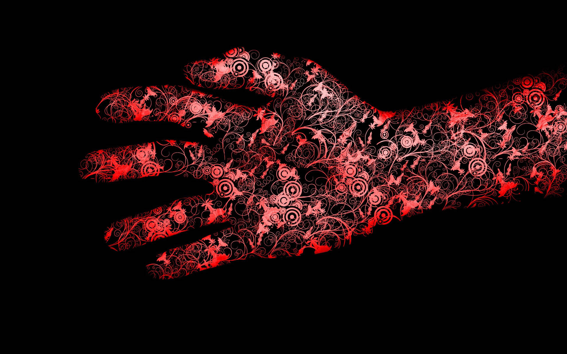 Red Hand Abstract Background