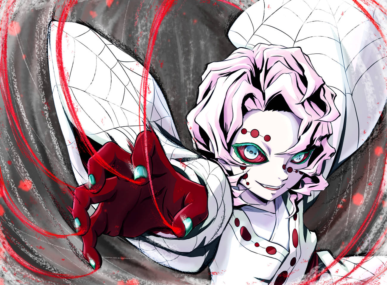 Red-handed Rui Demon Slayer Background
