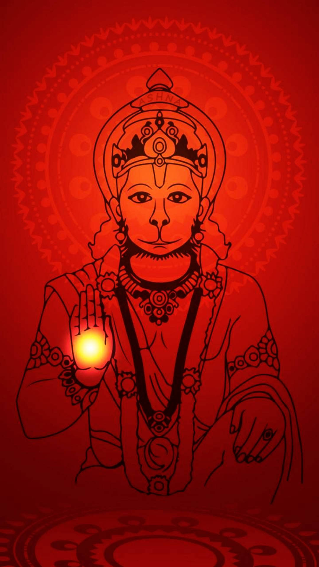 Red Hanuman Art Background