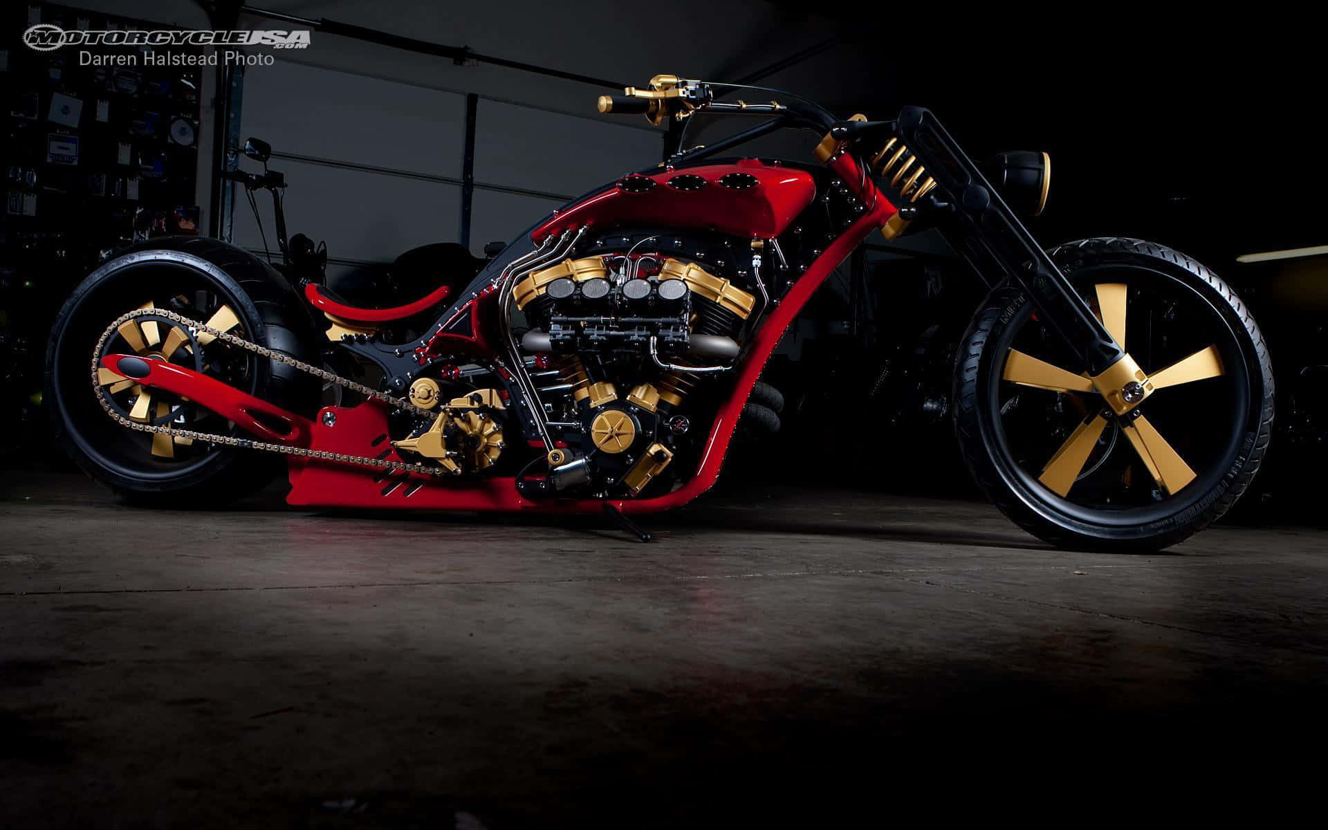 Red Harley Davidson Hd Background