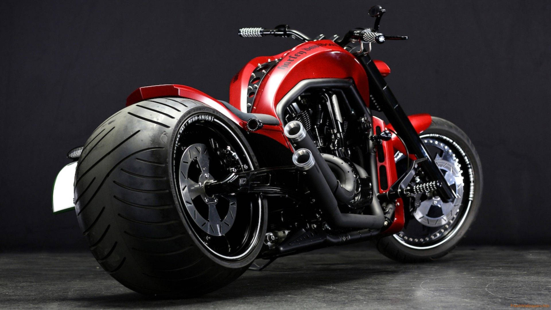 Red Harley Davidson V-rod Background
