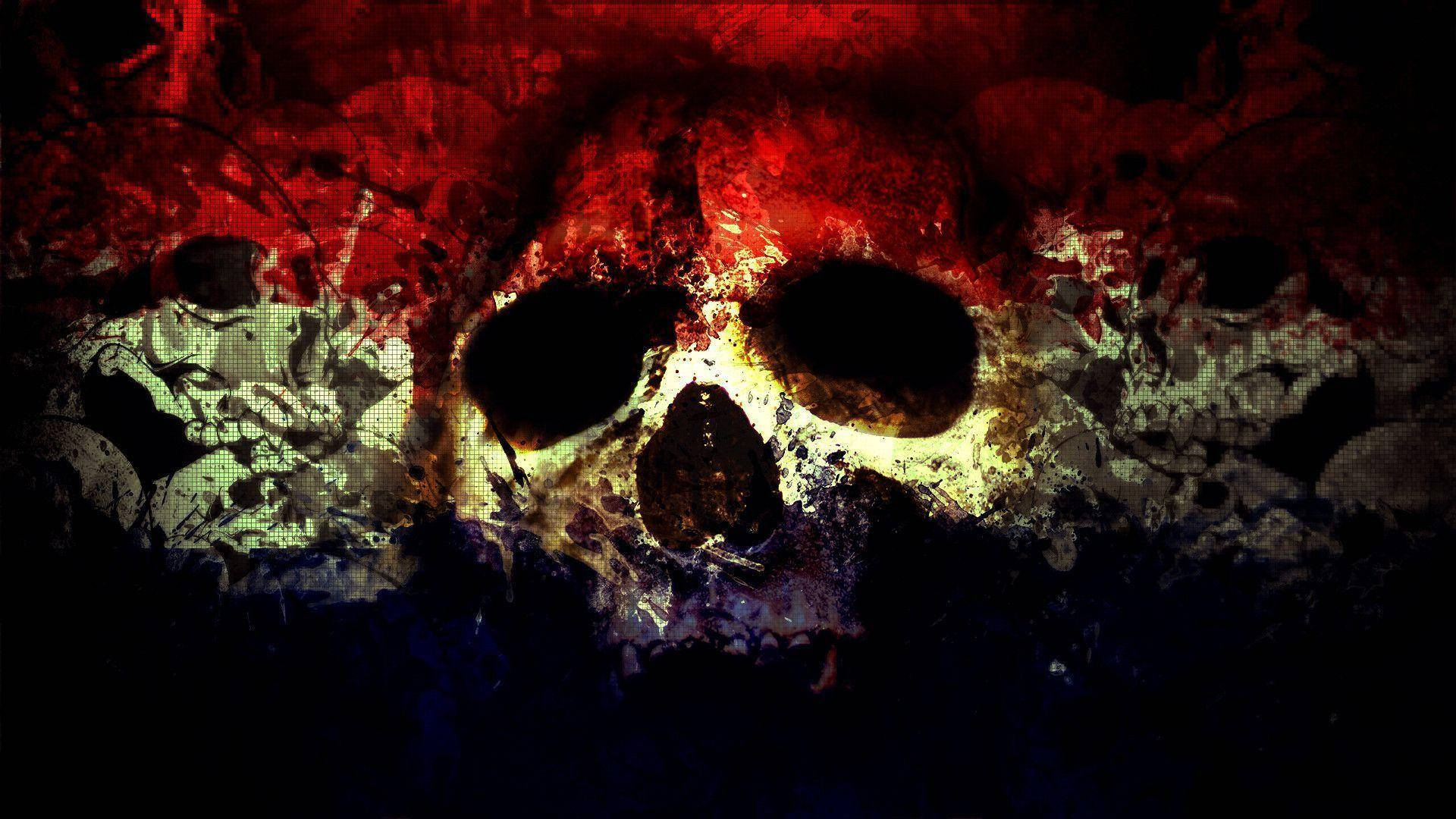 Red Hd Skull Background