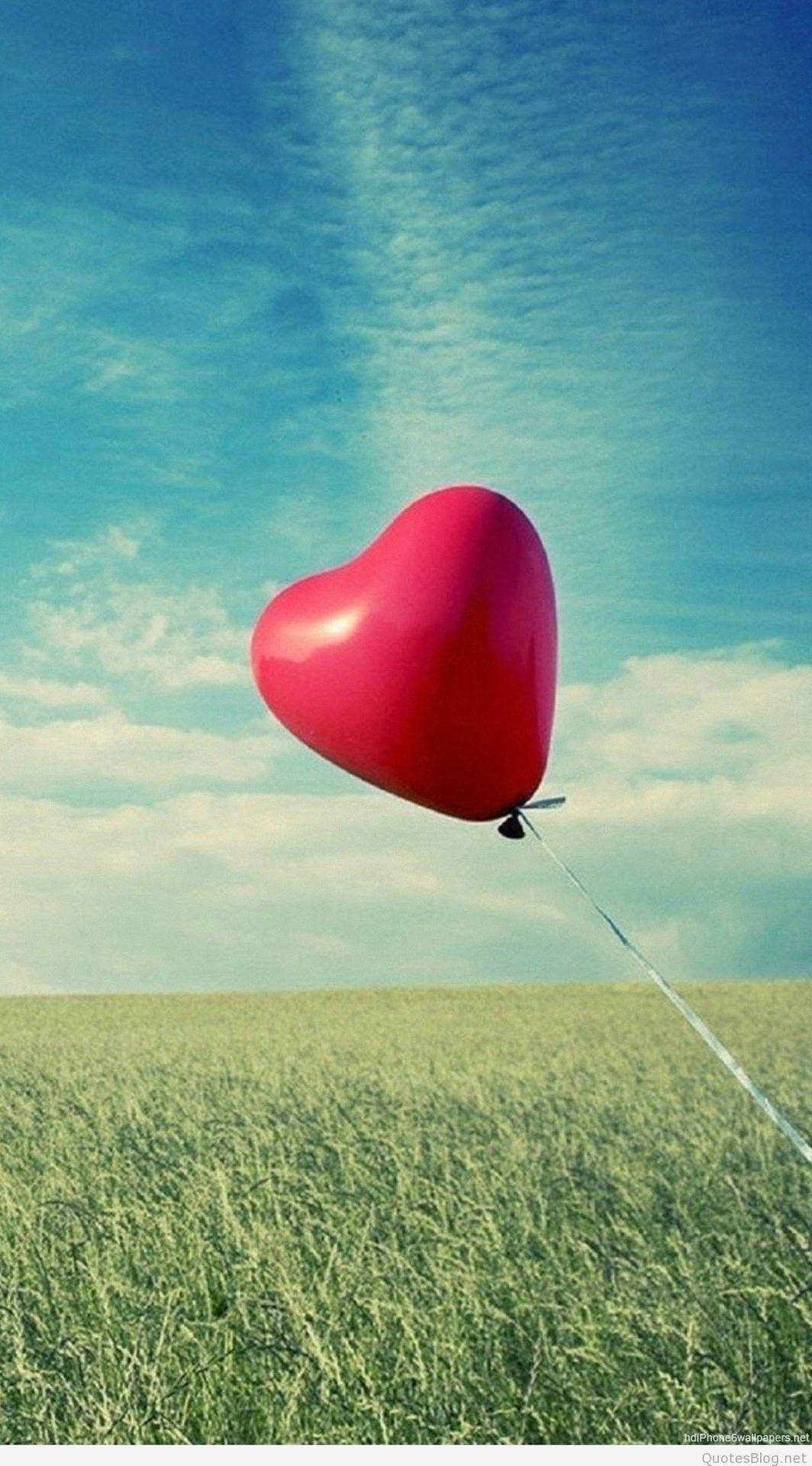 Red Heart Balloon New Phone Background