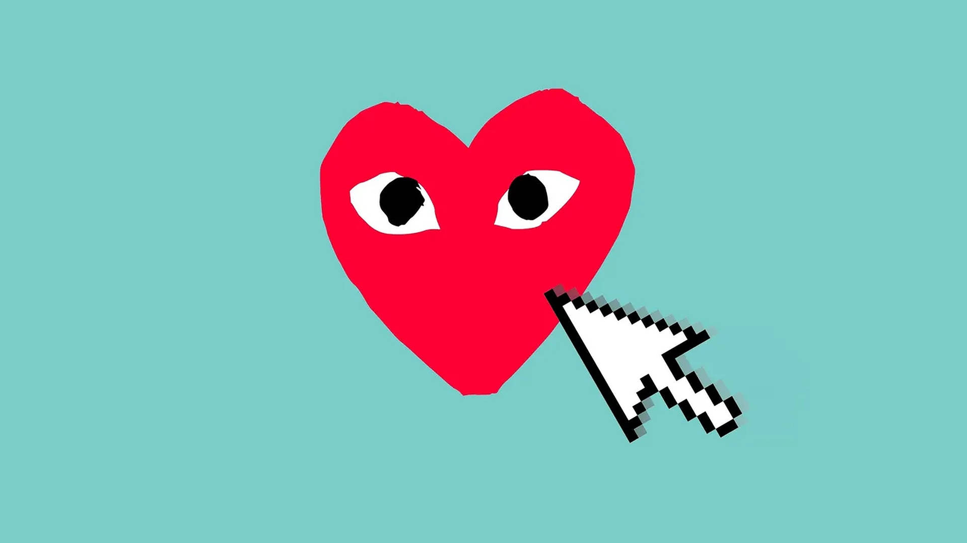 Red Heart Cdg Arrow Click Background