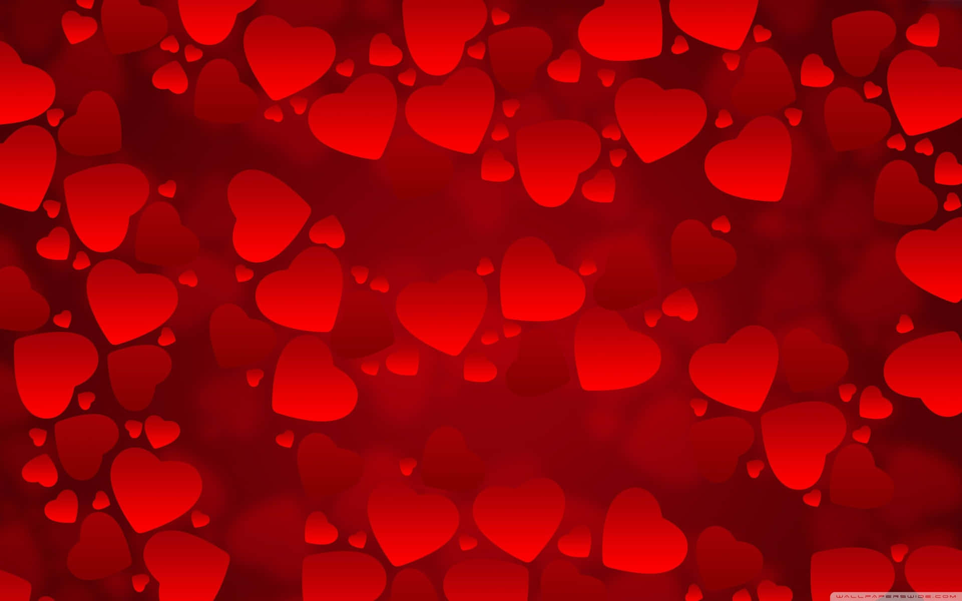 Red Hearts On A Red Background