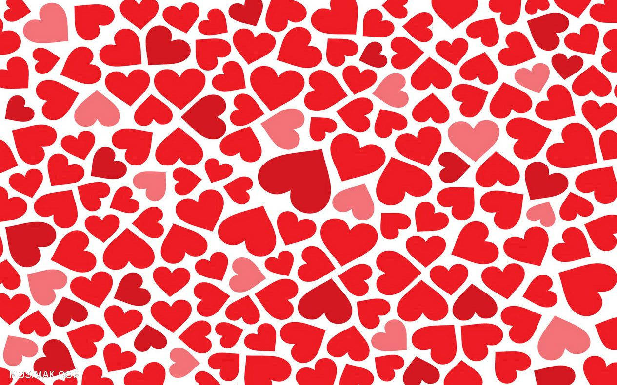Red Hearts Pattern For Valentine's Day