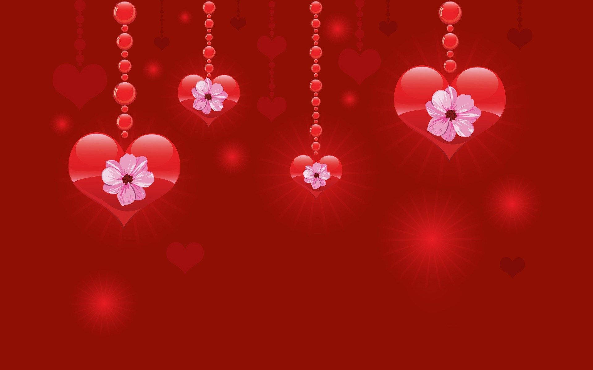 Red Hearts Valentines Day Desktop Background