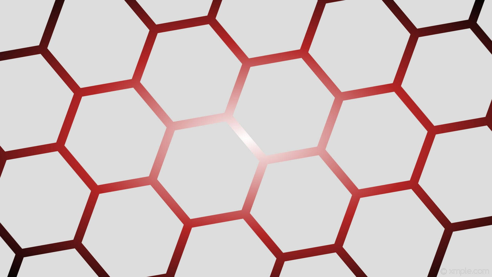 Red Hexagons On Cool White Background