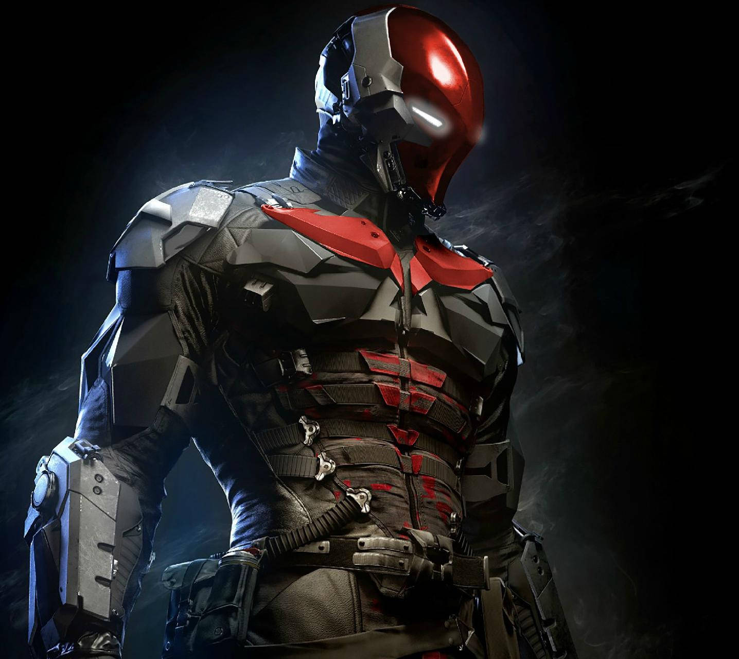 Red Hood In Metal Suit Background