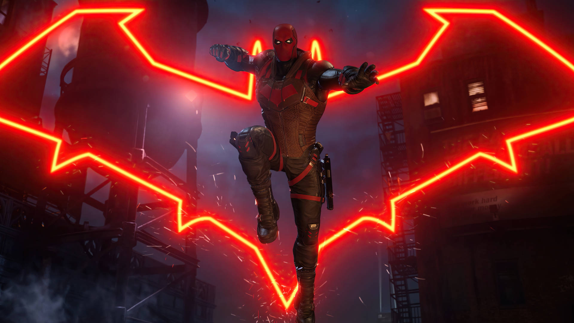 Red Hood Leaping Background
