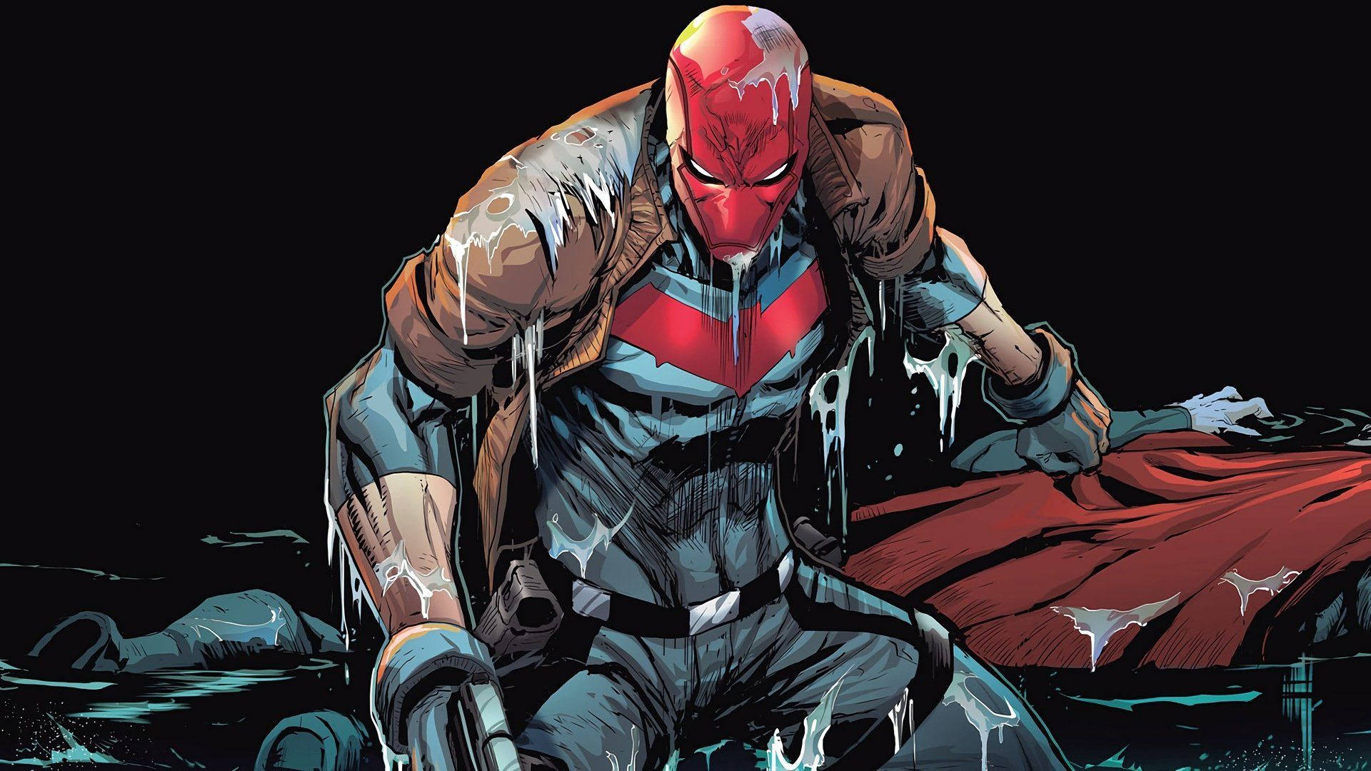 Red Hood On Black Background Hd Background