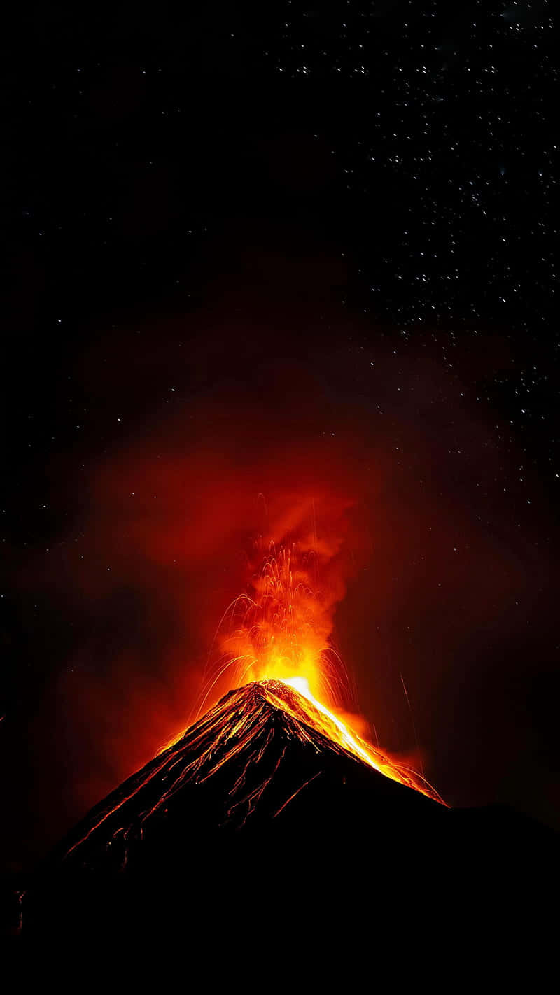 Red-hot Volcano Eruption Mexico