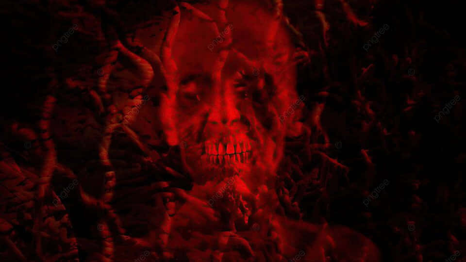 Red Hued Skull Horror