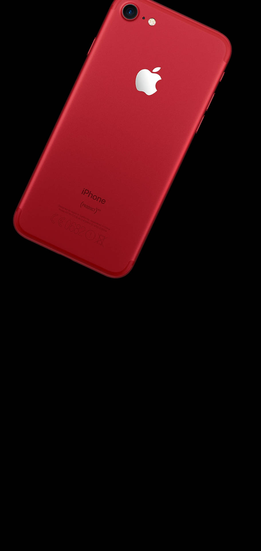 Red Iphone Middle Punch Hole