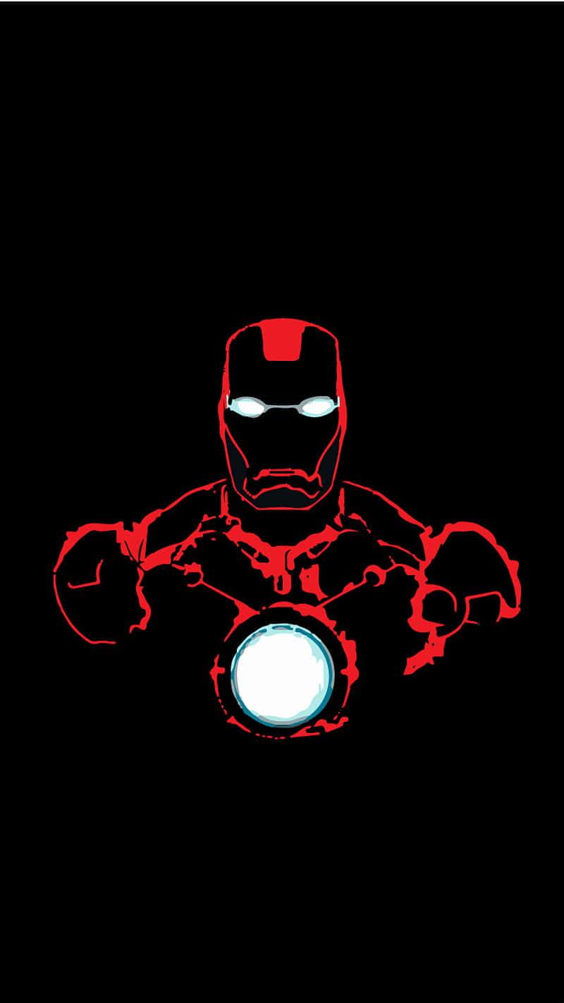 Red Iron Man Black And White