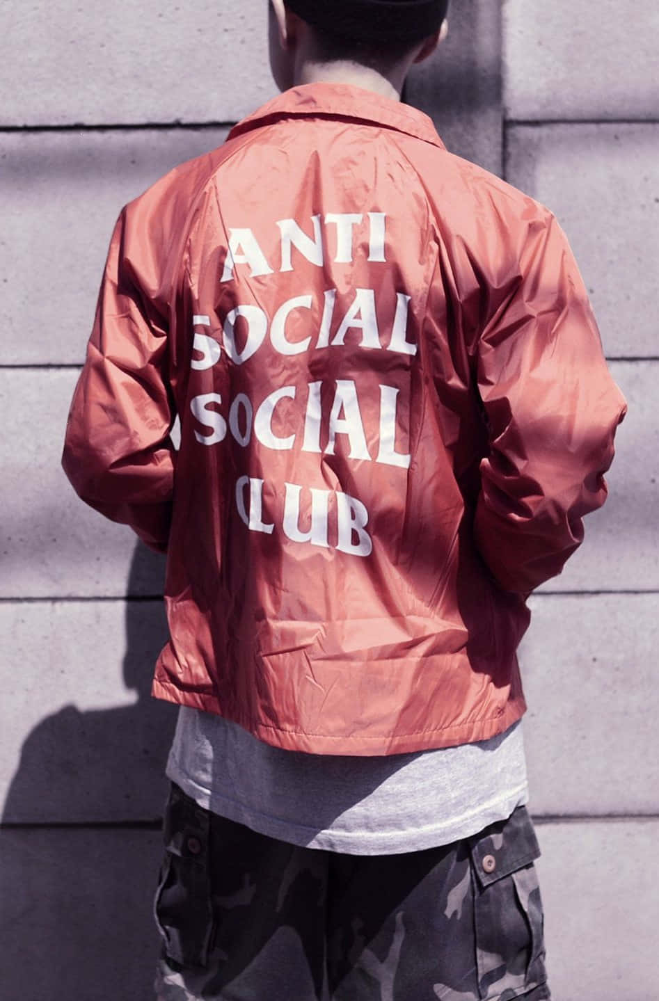 Red Jacket With Logo Of Anti Social Club Iphone Background