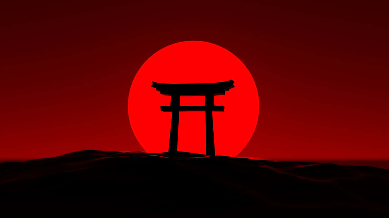 Red Japanese Gate Background