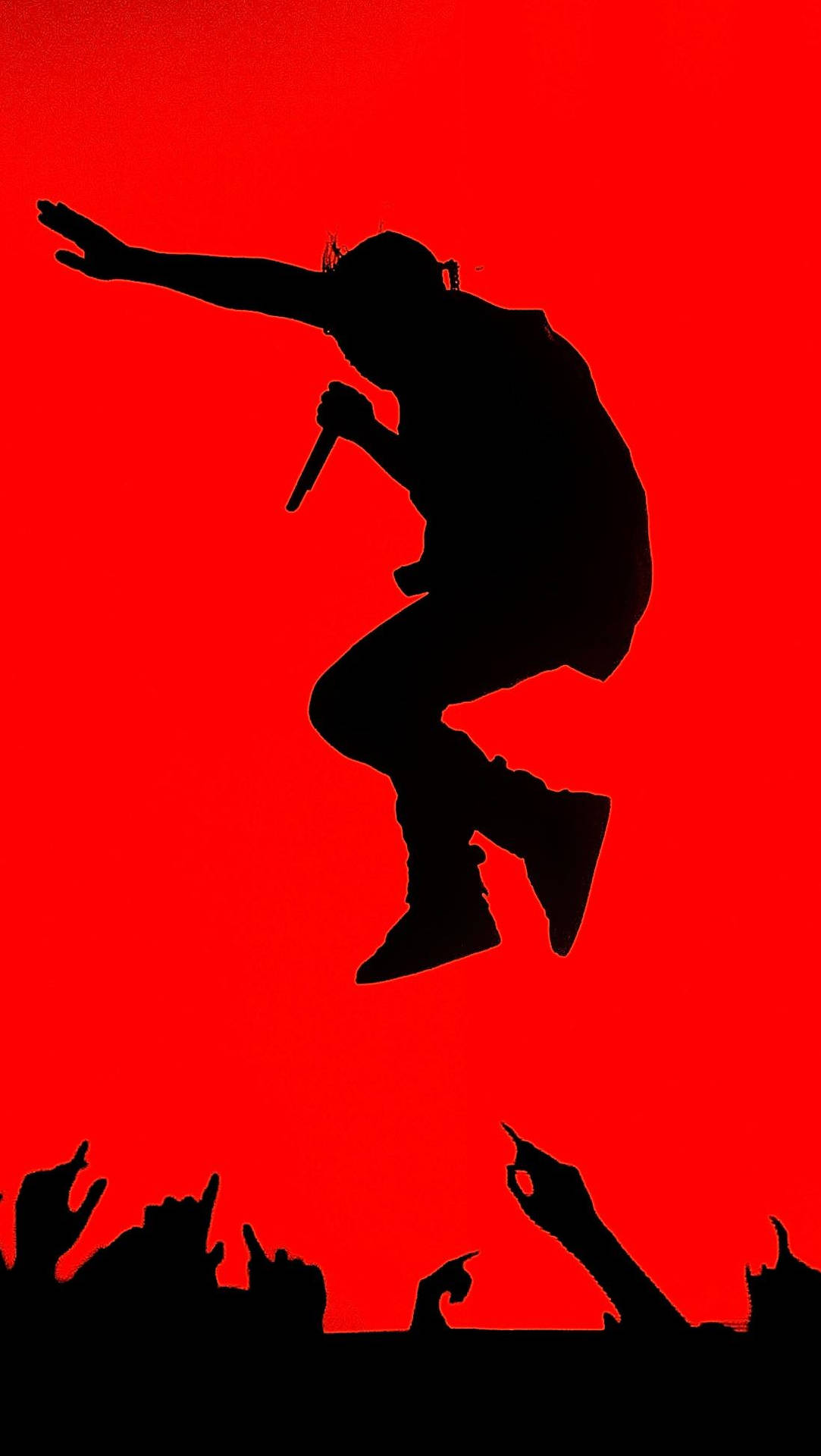 Red Jump Silhouette Kanye West Android