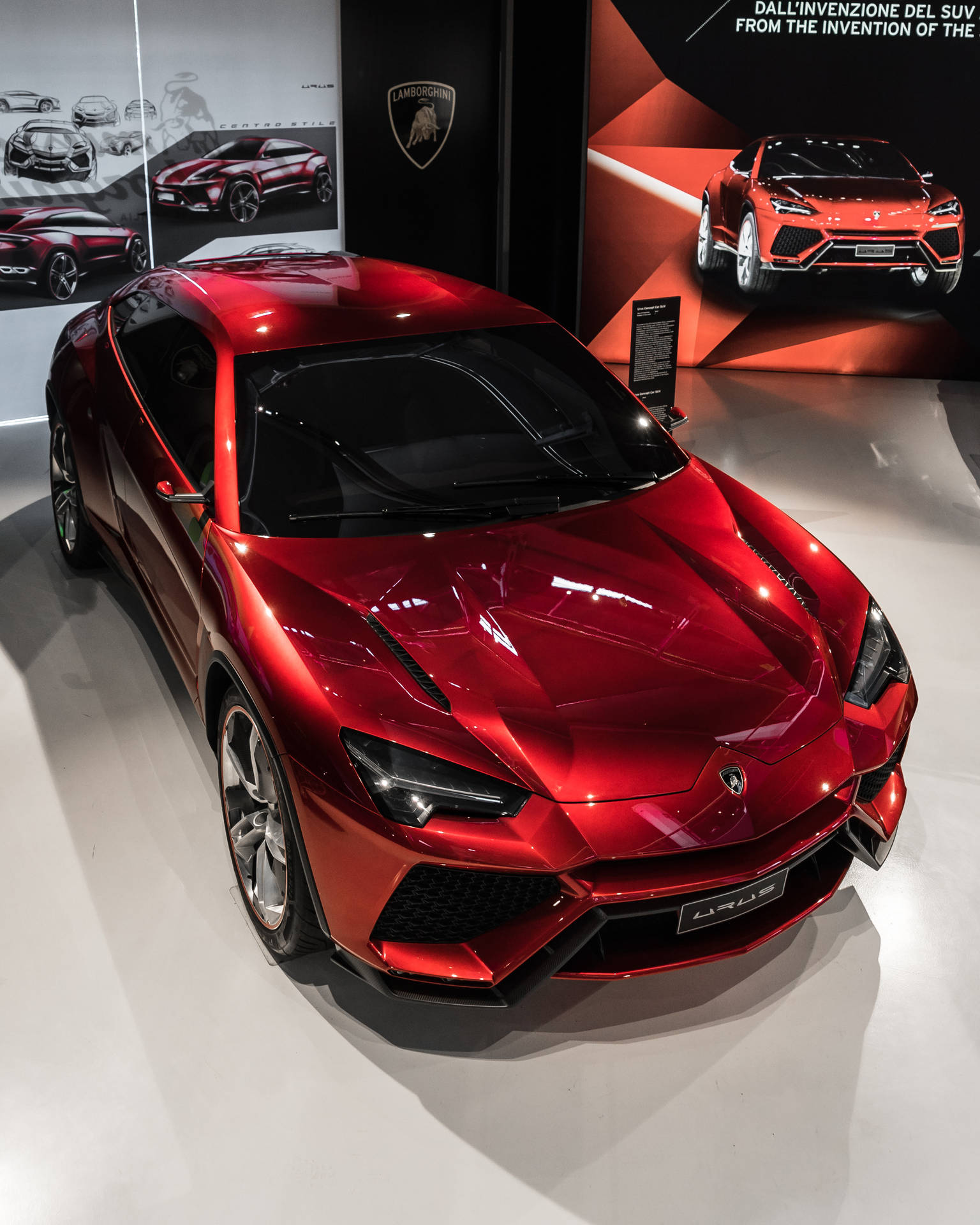 Red Lamborghini Urus Luxury Car Background