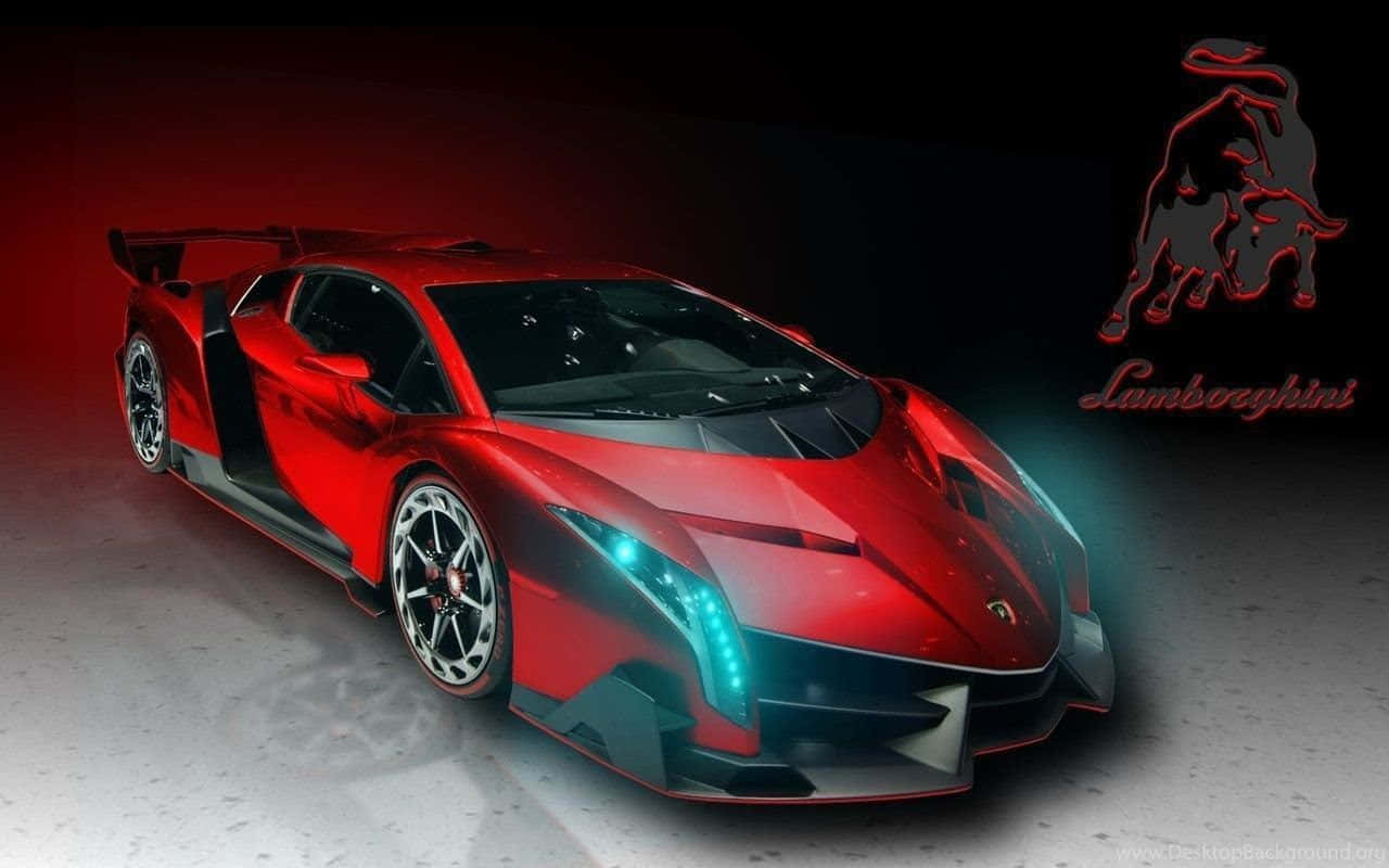 Red Lamborghini Veneno Diamond Car Background