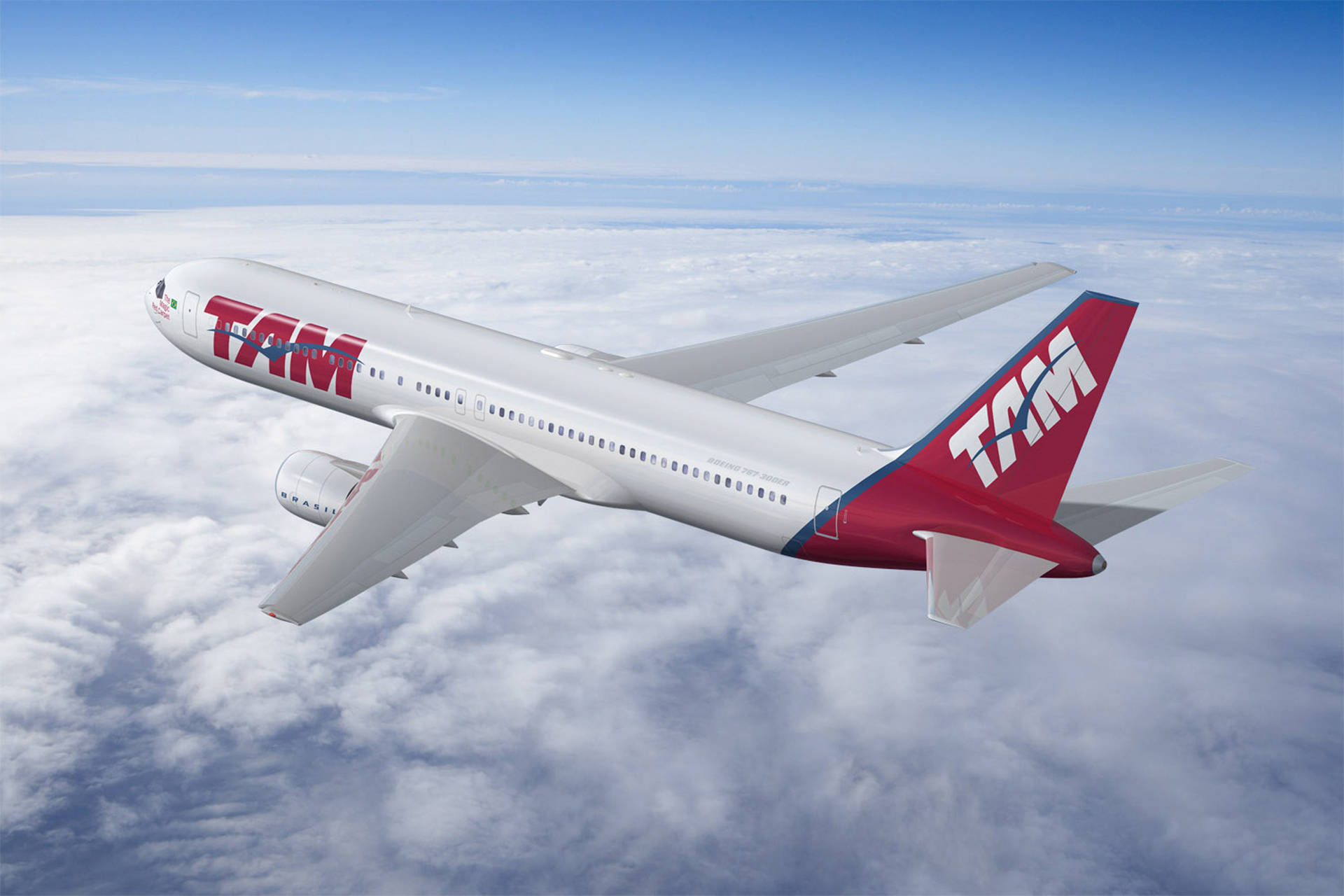 Red Latam Airlines Plane Background