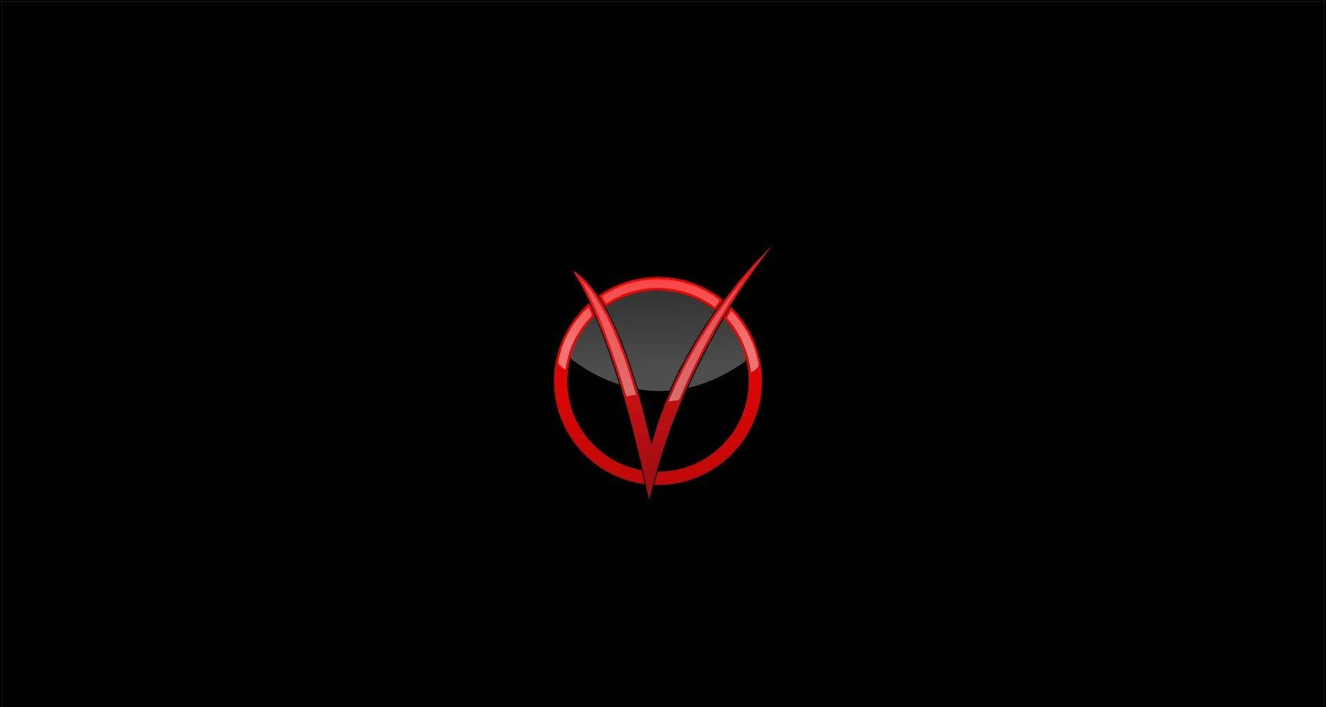 Red Letter V On Circle Background